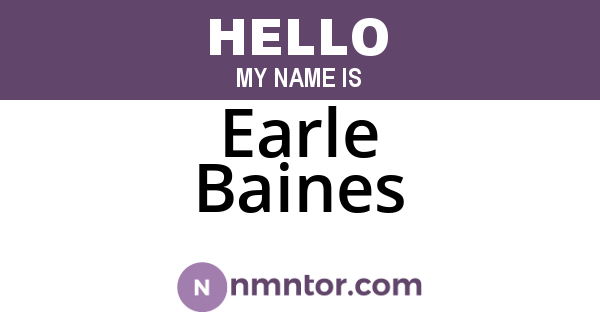 Earle Baines