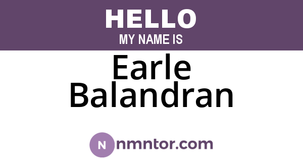 Earle Balandran