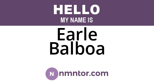 Earle Balboa