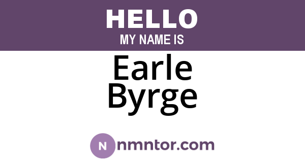 Earle Byrge