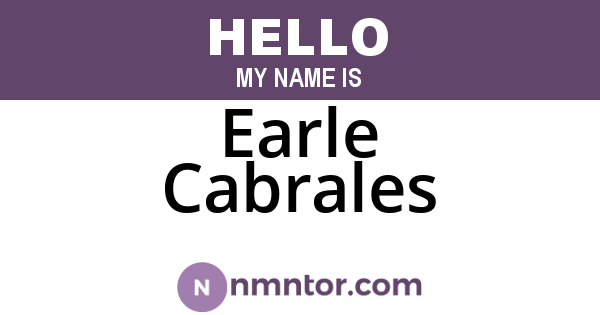 Earle Cabrales
