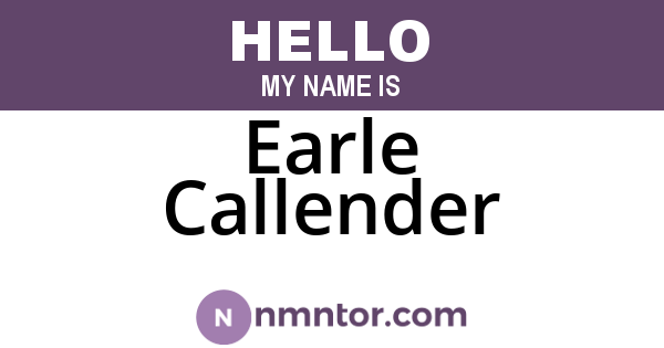Earle Callender