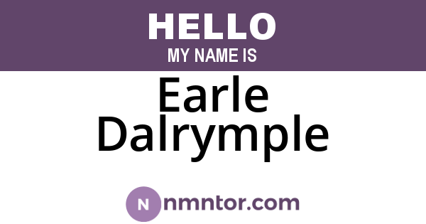 Earle Dalrymple