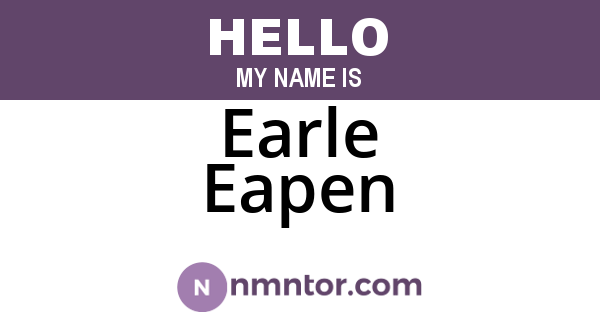 Earle Eapen