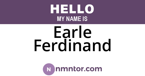Earle Ferdinand