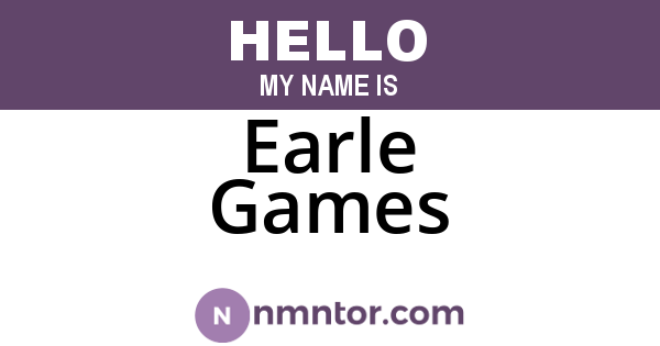 Earle Games