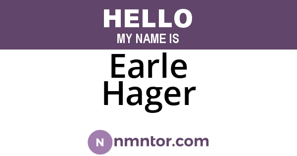 Earle Hager