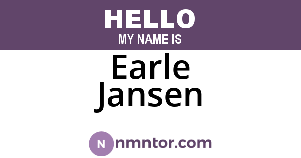 Earle Jansen