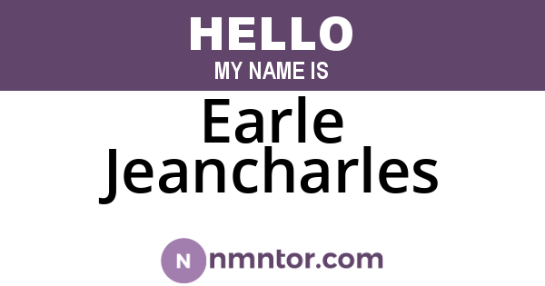 Earle Jeancharles