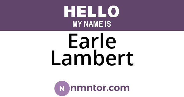Earle Lambert