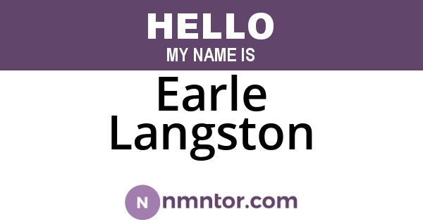 Earle Langston