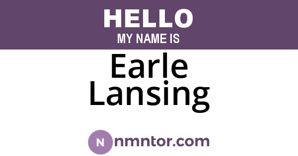 Earle Lansing