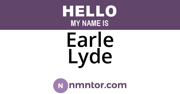 Earle Lyde