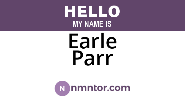 Earle Parr