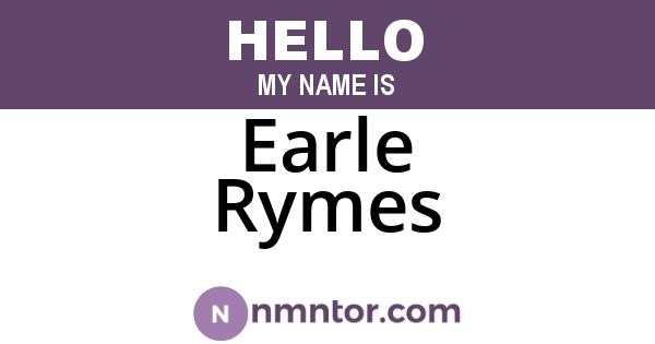 Earle Rymes