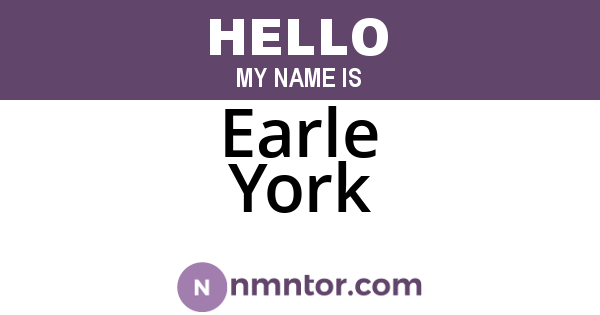 Earle York
