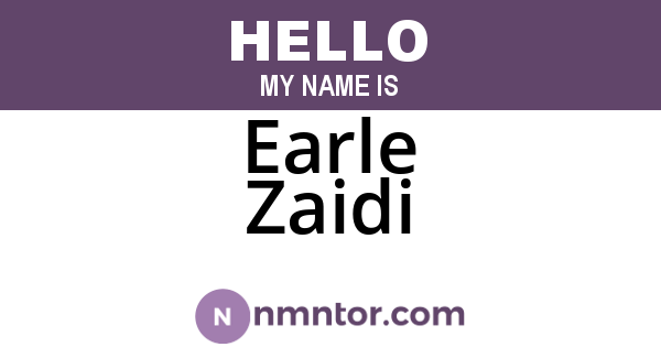 Earle Zaidi