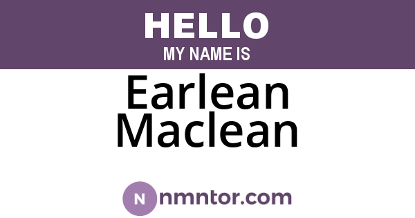 Earlean Maclean