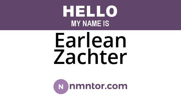 Earlean Zachter