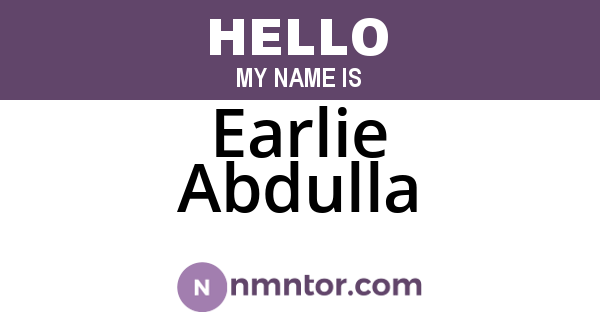 Earlie Abdulla