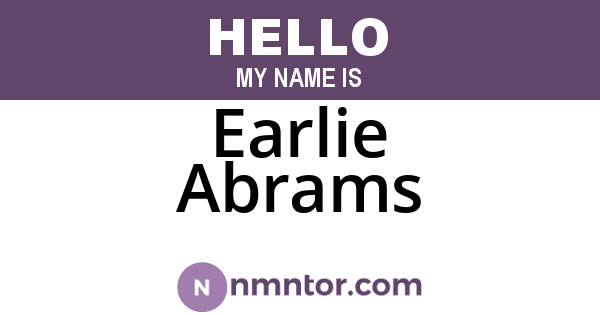 Earlie Abrams