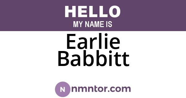 Earlie Babbitt