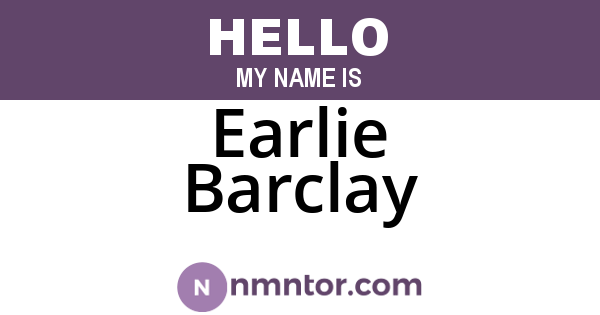 Earlie Barclay