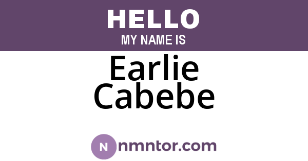 Earlie Cabebe