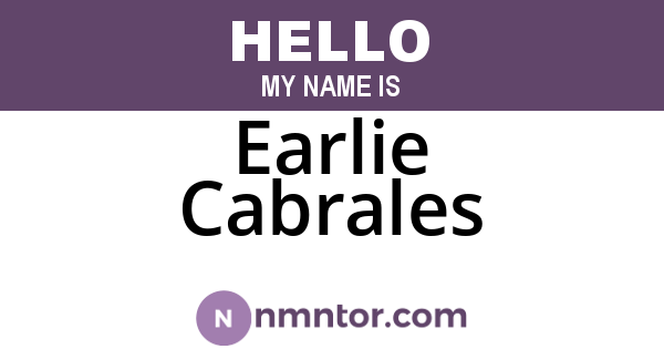 Earlie Cabrales