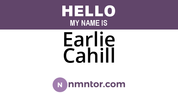 Earlie Cahill