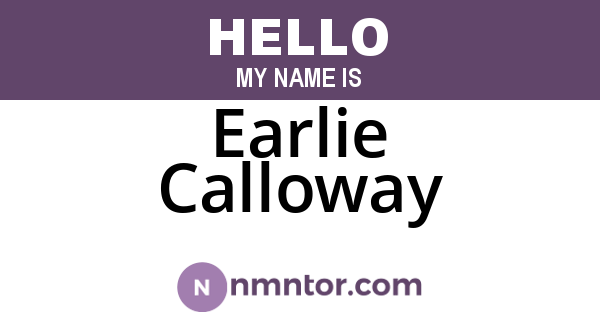 Earlie Calloway