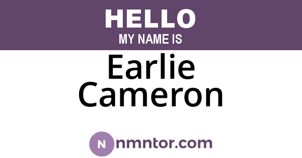 Earlie Cameron