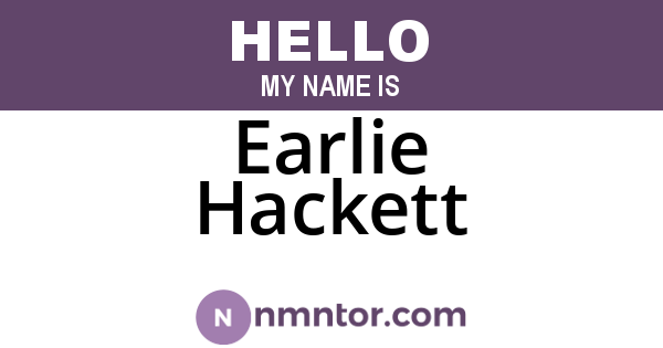 Earlie Hackett