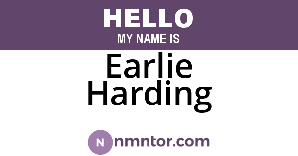 Earlie Harding