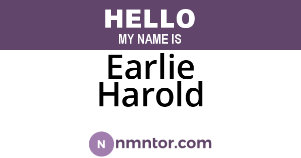 Earlie Harold