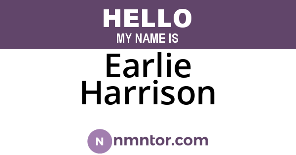 Earlie Harrison