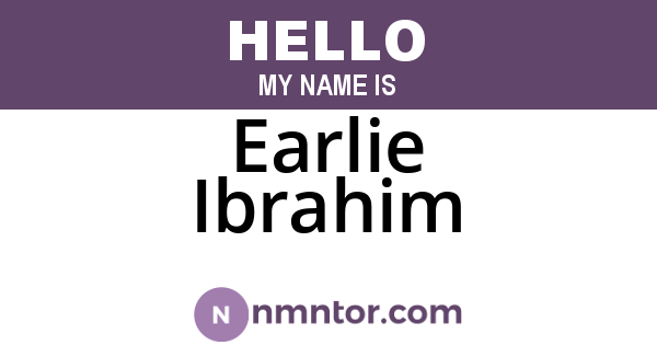 Earlie Ibrahim