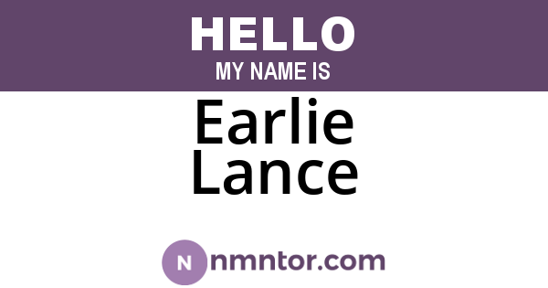 Earlie Lance