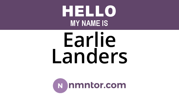 Earlie Landers