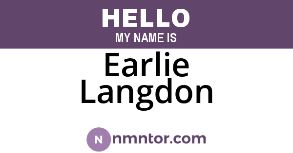 Earlie Langdon