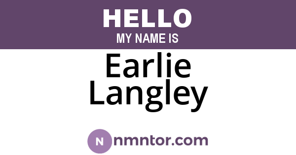 Earlie Langley