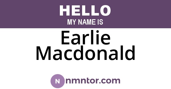 Earlie Macdonald
