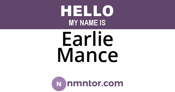 Earlie Mance