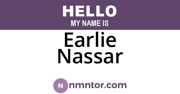 Earlie Nassar