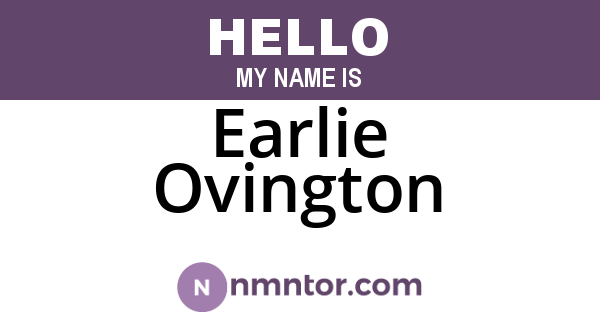 Earlie Ovington