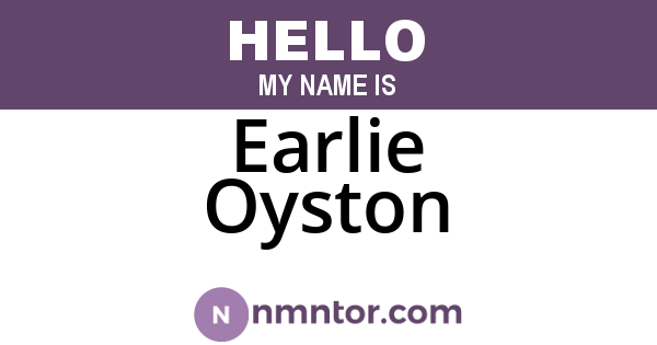 Earlie Oyston