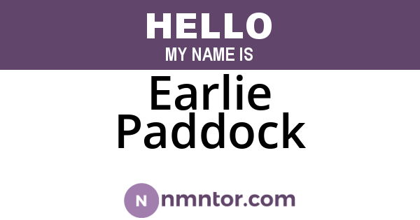 Earlie Paddock