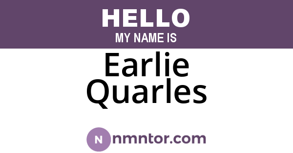 Earlie Quarles