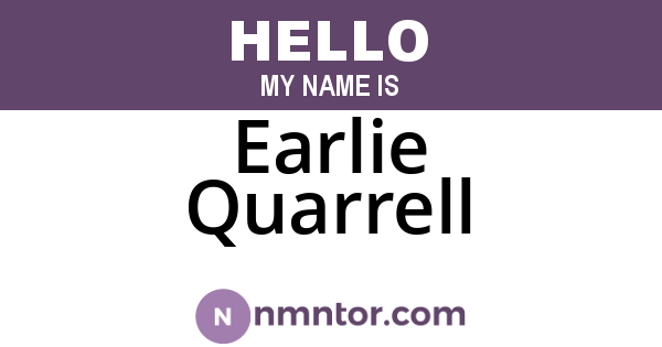 Earlie Quarrell