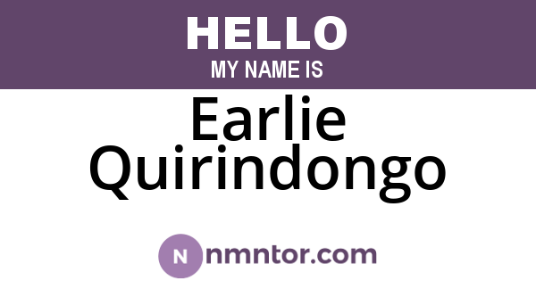 Earlie Quirindongo
